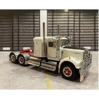 Kenworth W900 "LOWLINE BUNK" Prime Mover - White / Red (SPIDERS)