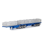 ZT09253 - 1:50 - Maxitrans Freighter Flat Top B Double - Metallic Blue